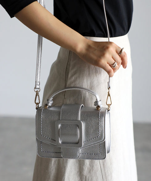 【雑誌掲載】2WAYスクエアバックルショルダーバッグ 12-1091